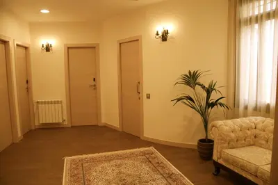 a living room with a chair and a plant at Hostal Excellence in Barcelona