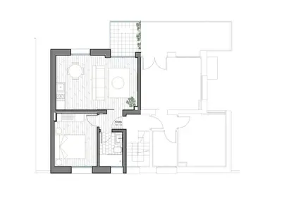 a drawing of a floor plan of a house at Apartaments Agulles de Montserrat in Monistrol