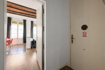a hallway with a door leading to a living room at AB Gran de Gràcia in Barcelona