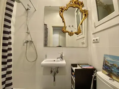 a bathroom with a sink and a mirror at Sant antoni apartment in Barcelona