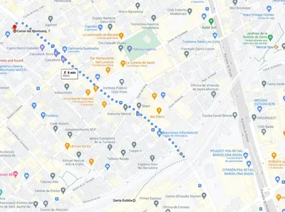 a map of the city of bermondsey at Barcelona COZY Apartment in Hospitalet de Llobregat
