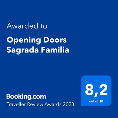 a screenshot of the opening doors sarganiafamilia text overlay at Opening Doors Sagrada Familia in Barcelona