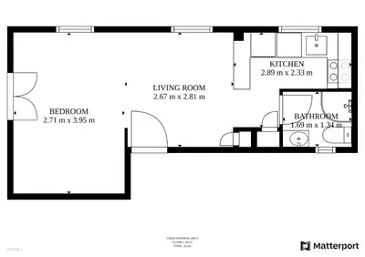 a floor plan of a house at Lodging Apartments Barceloneta Beach Studio 42 in Barcelona