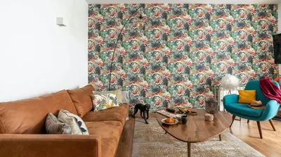 a living room with a couch and a table at Stunning 2 bedroom Apartment with great design Sitges centre beach in Sitges