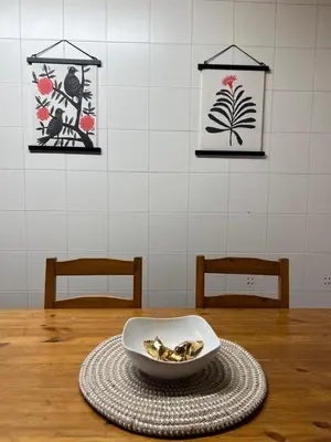 a bowl of gold sitting on top of a table at La Bruixa Rural in Dosríus