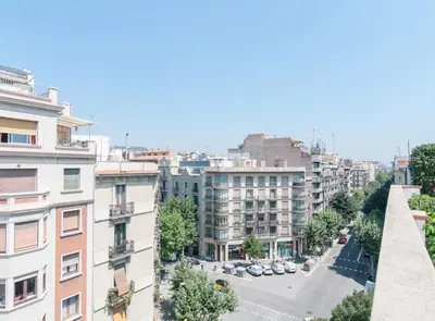an aerial view of a city street with buildings at Picasso Suites in Barcelona