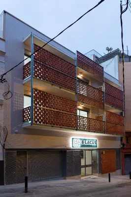 a building with a balcony on the side of it at 8 lacus BAIKAL in Hospitalet de Llobregat