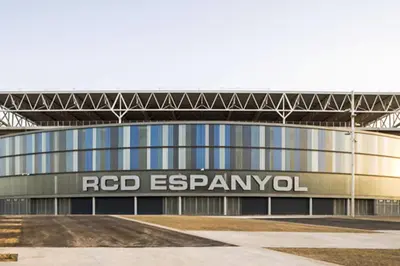 a building with the rd espanyol sign on it at Feel Welcome Barcelona Smart flat in Cornellà de Llobregat