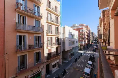 a view of a city street with buildings at ApartEasy - Turo Park with lovely balcony in Barcelona