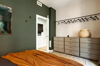 a living room with a yellow couch and a table at NANAY - Two bedroom apartment in Gracia in Barcelona