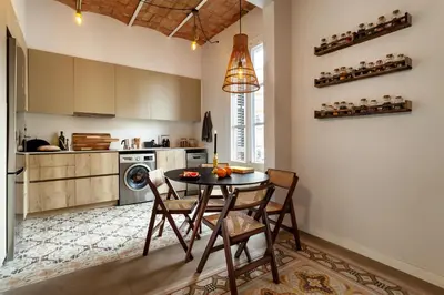 a balcony with a view of a building at NANAY - Two bedroom apartment in Gracia in Barcelona