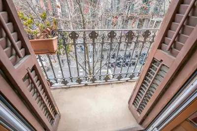 an overhead view of a balcony with a fence at The Collection Barcelona - Exclusive 2 bedroom apartment in the city center in Barcelona