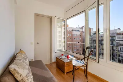 a bathroom with a shower with a window at The Collection Barcelona - Modernist and Luxurious flat - Casa de Flor in Barcelona