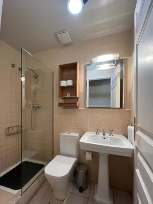 a bathroom with a toilet and a sink and a shower at Stay Unique Apartments Bruc in Barcelona