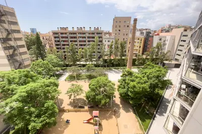 an aerial view of a park in a city at ChicStays Apartment Vila Olímpica in Barcelona