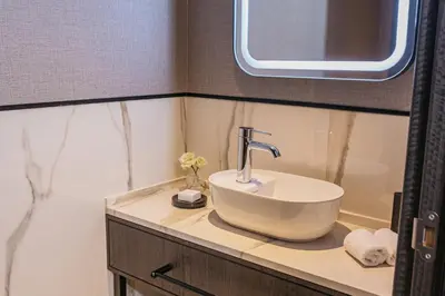 a bathroom with a sink on a counter at InterContinental Barcelona by IHG in Barcelona