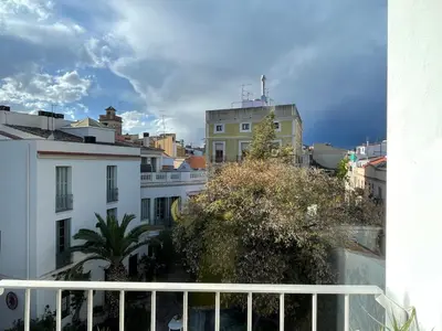 a view of a city from a balcony at loft en el centro in Vilanova i la Geltrú