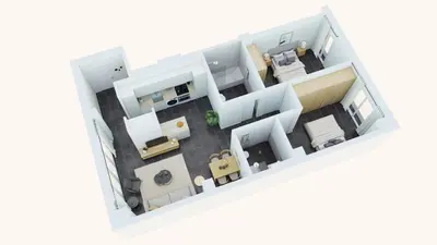 a rendering of a floor plan at CATERINA 22@ POBLENOU in Barcelona