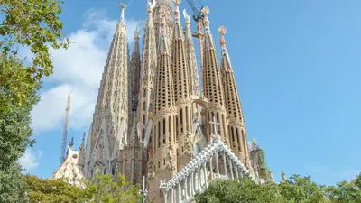 a view of the sagrada familia cathedral at SAGRADA FAMILIA C&D Lovely Apartment in Barcelona
