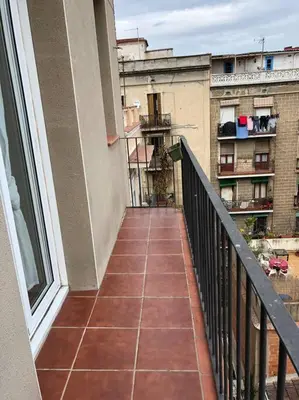 a balcony with a view of a building at Nice 2 rooms apartment in the heart of barcelona in Barcelona